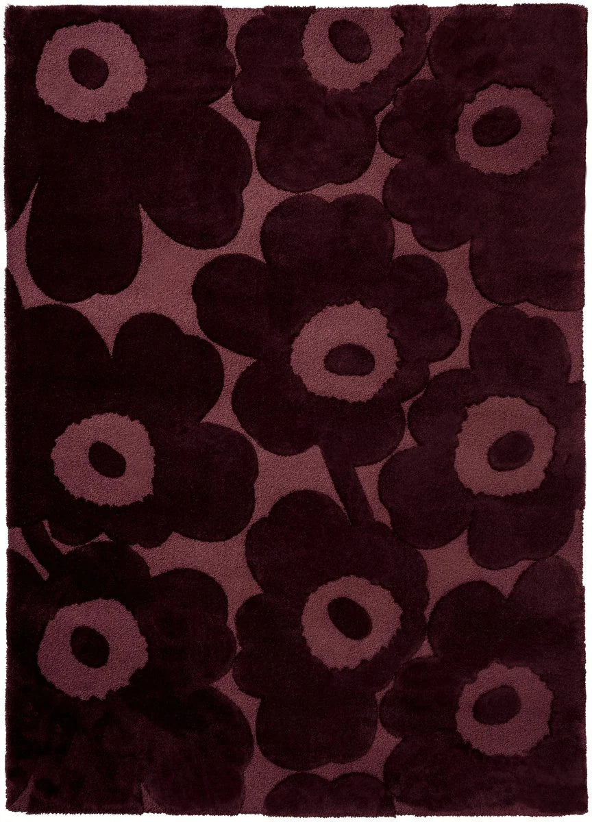 Honey Burgundy Floral Hand-Tufted Wool Rug - Image 2