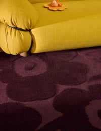 Honey Burgundy Floral Hand-Tufted Wool Rug - Image 3