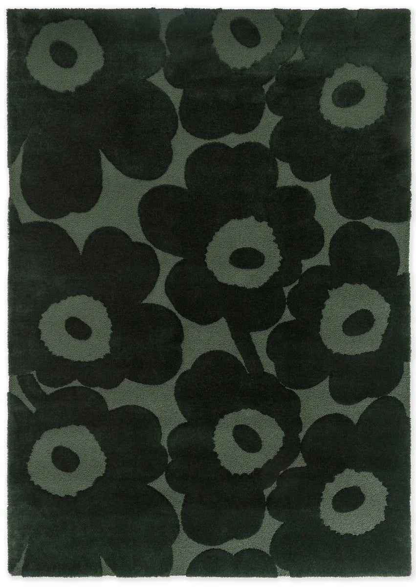 Honey Dark Green Floral Hand-Tufted Wool Rug - Image 3