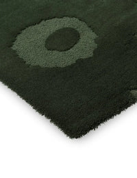 Honey Dark Green Floral Hand-Tufted Wool Rug - Image 4