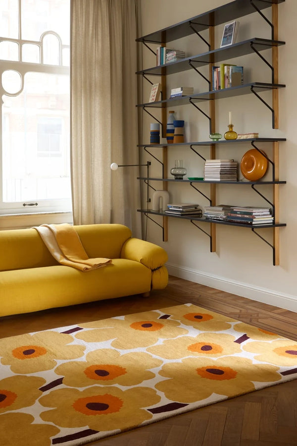 Honey Floral Hand-Tufted Wool Rug - Image 1