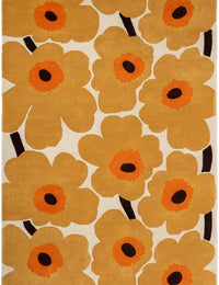 Honey Floral Hand-Tufted Wool Rug - Image 2