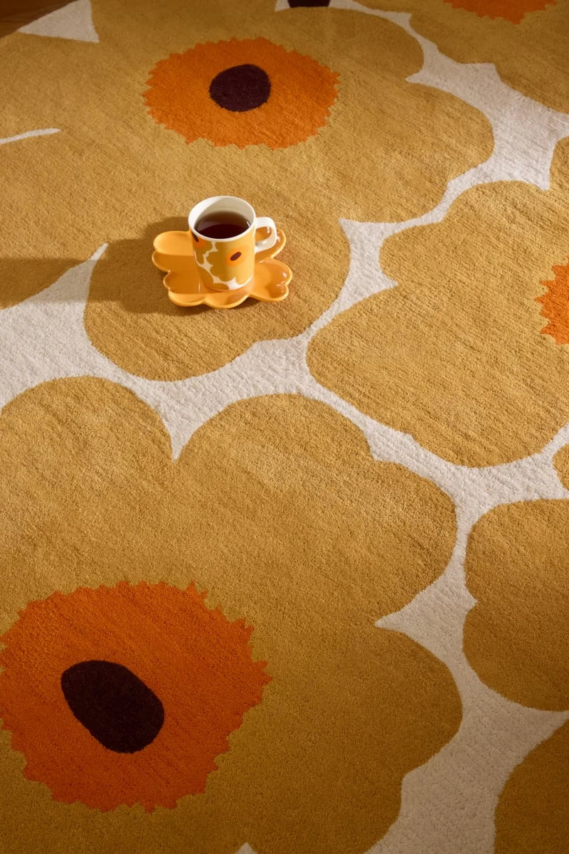 Honey Floral Hand-Tufted Wool Rug - Image 3