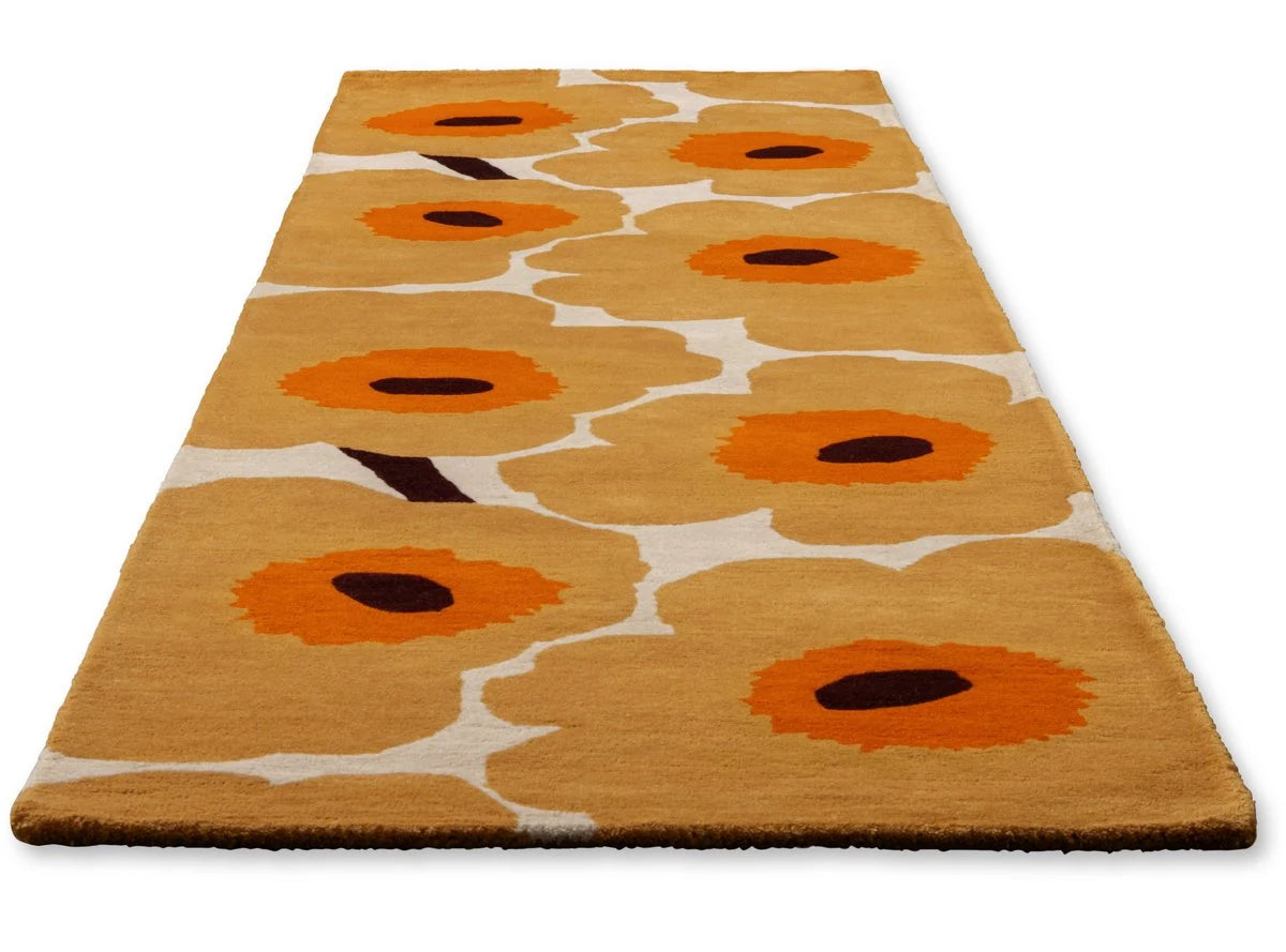 Honey Floral Hand-Tufted Wool Rug - Image 7