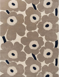 Honey Greige Floral Hand-Tufted Wool Rug - Image 2