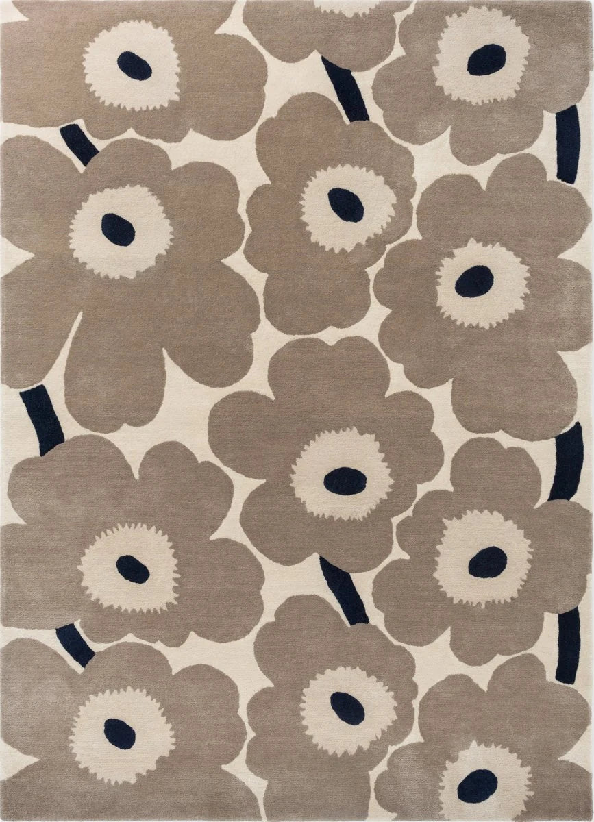Honey Greige Floral Hand-Tufted Wool Rug - Image 2