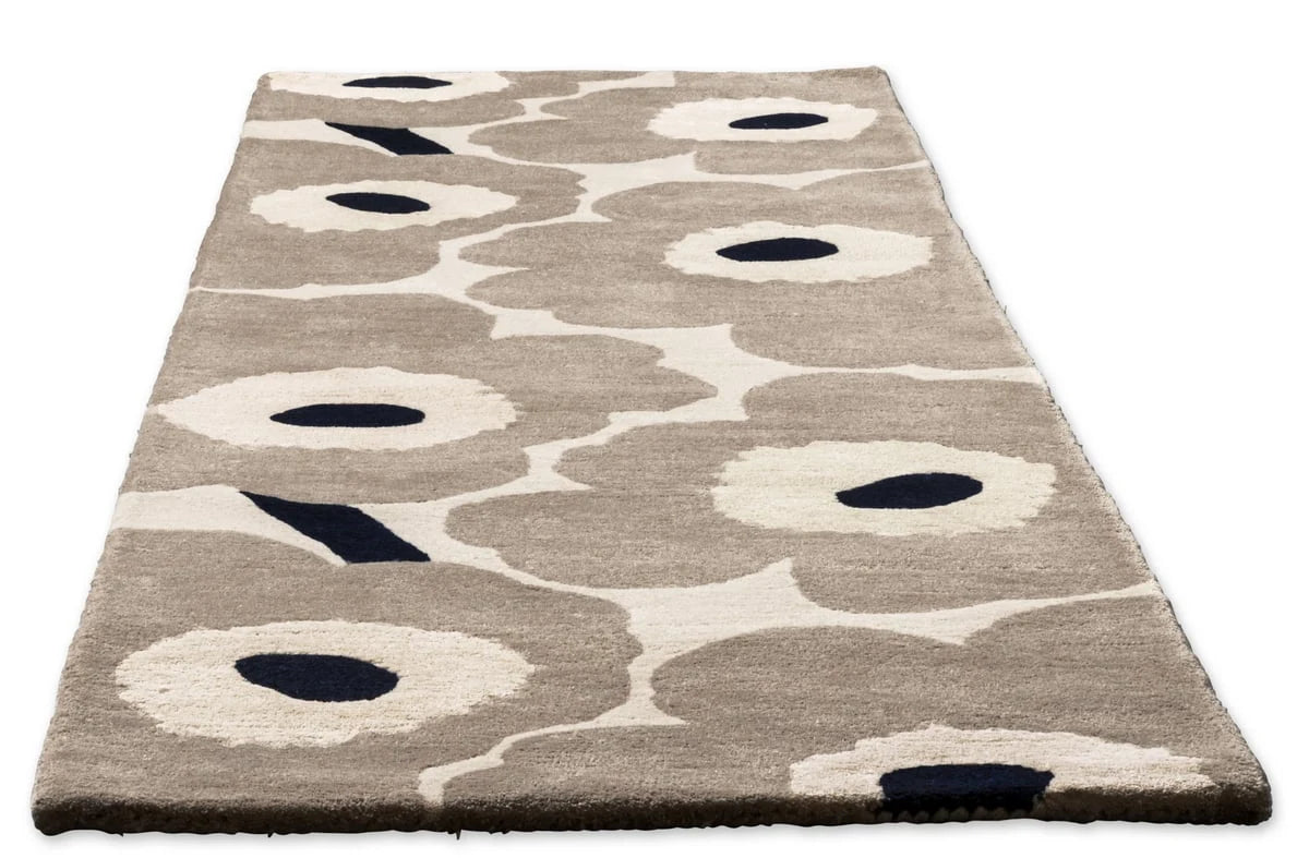 Honey Greige Floral Hand-Tufted Wool Rug - Image 6