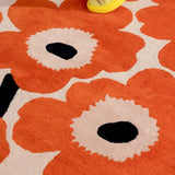 Honey Orange Red Floral Hand-Tufted Wool Rug - Image 3