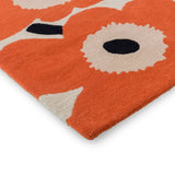 Honey Orange Red Floral Hand-Tufted Wool Rug - Image 4