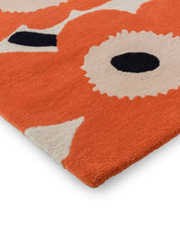 Honey Orange Red Floral Hand-Tufted Wool Rug - Image 4