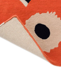 Honey Orange Red Floral Hand-Tufted Wool Rug - Image 5
