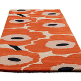 Honey Orange Red Floral Hand-Tufted Wool Rug - Image 6