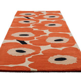 Honey Orange Red Floral Hand-Tufted Wool Rug - Image 7