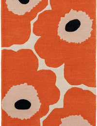 Honey Orange Red Floral Hand-Tufted Wool Rug - Image 8