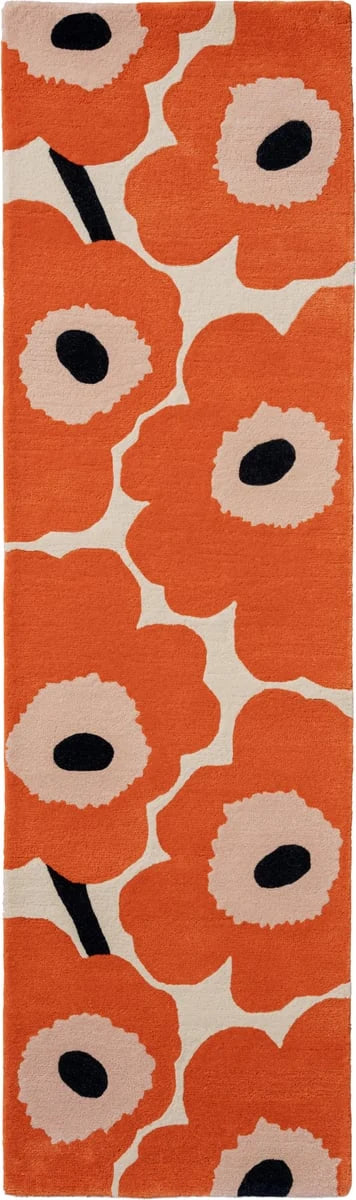 Honey Orange Red Floral Hand-Tufted Wool Rug - Image 8