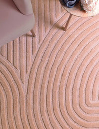 Hugo Blush Geometric Hand-Tufted Wool Rug - Image 1