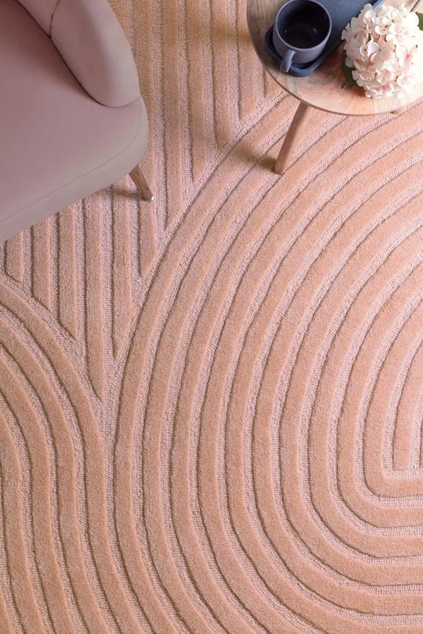 Hugo Blush Geometric Hand-Tufted Wool Rug - Image 1
