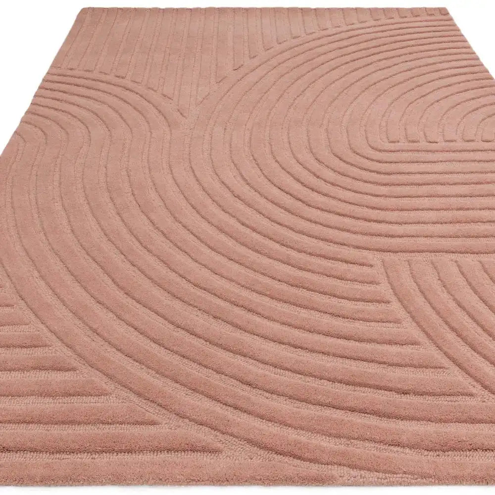 Hugo Blush Geometric Hand-Tufted Wool Rug - Image 3