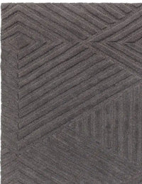 Hugo Charcoal Geometric Hand-Tufted Wool Rug - Image 3