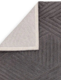 Hugo Charcoal Geometric Hand-Tufted Wool Rug - Image 4