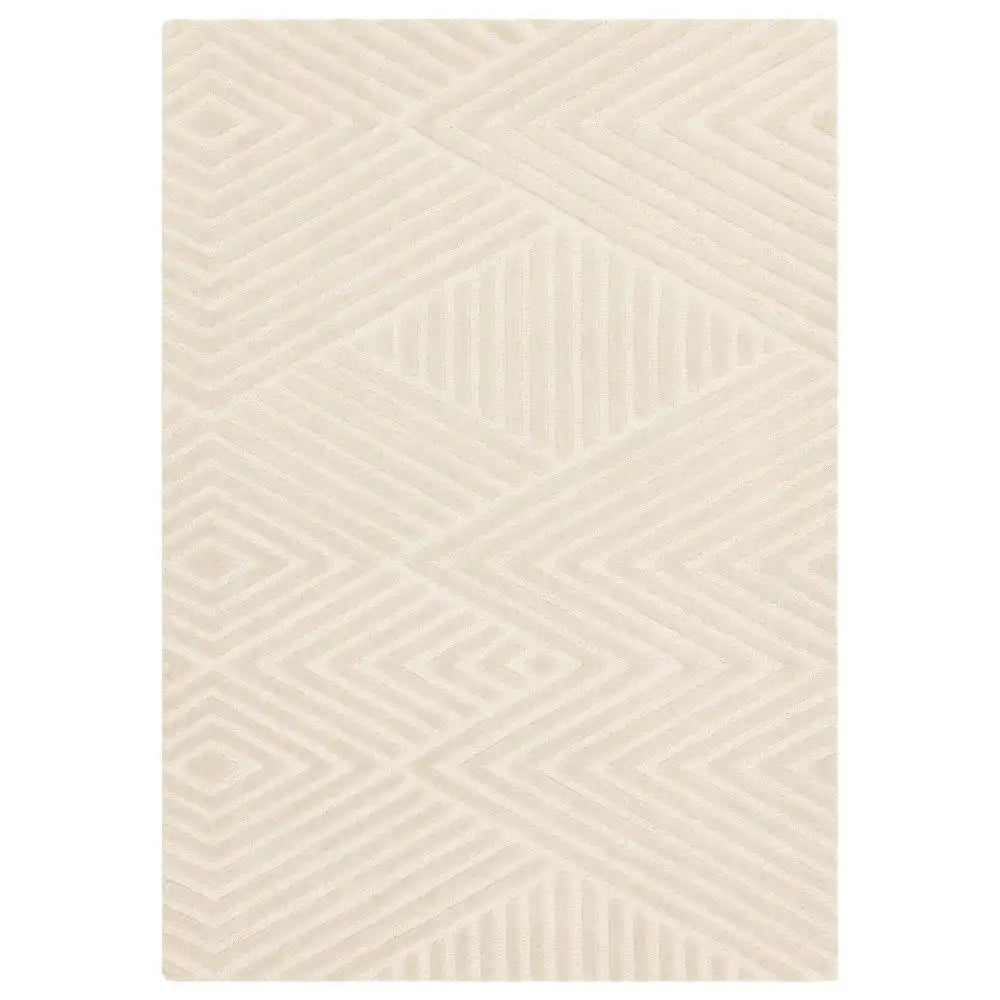 Hugo Ivory Geometric Hand-Tufted Wool Rug - Image 2