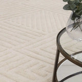 Hugo Ivory Geometric Hand-Tufted Wool Rug - Image 3