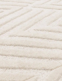 Hugo Ivory Geometric Hand-Tufted Wool Rug - Image 4