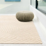 Hugo Ivory Geometric Hand-Tufted Wool Rug - Image 5