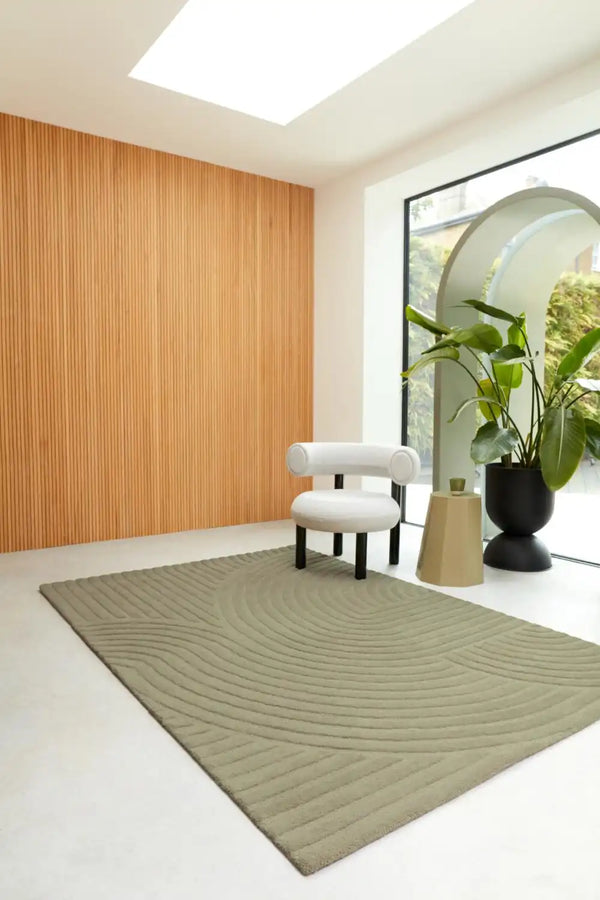 Hugo Sage Geometric Hand-Tufted Wool Rug - Image 1