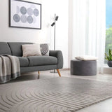 Hugo Silver Geometric Hand-Tufted Wool Rug - Image 3