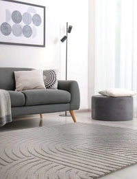 Hugo Silver Geometric Hand-Tufted Wool Rug - Image 3