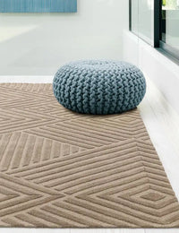 Hugo Taupe Geometric Hand-Tufted Wool Rug - Image 3