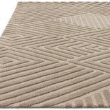 Hugo Taupe Geometric Hand-Tufted Wool Rug - Image 4