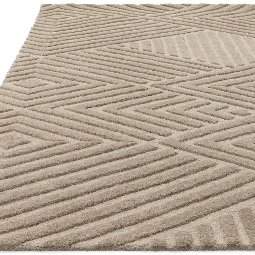 Hugo Taupe Geometric Hand-Tufted Wool Rug - Image 4