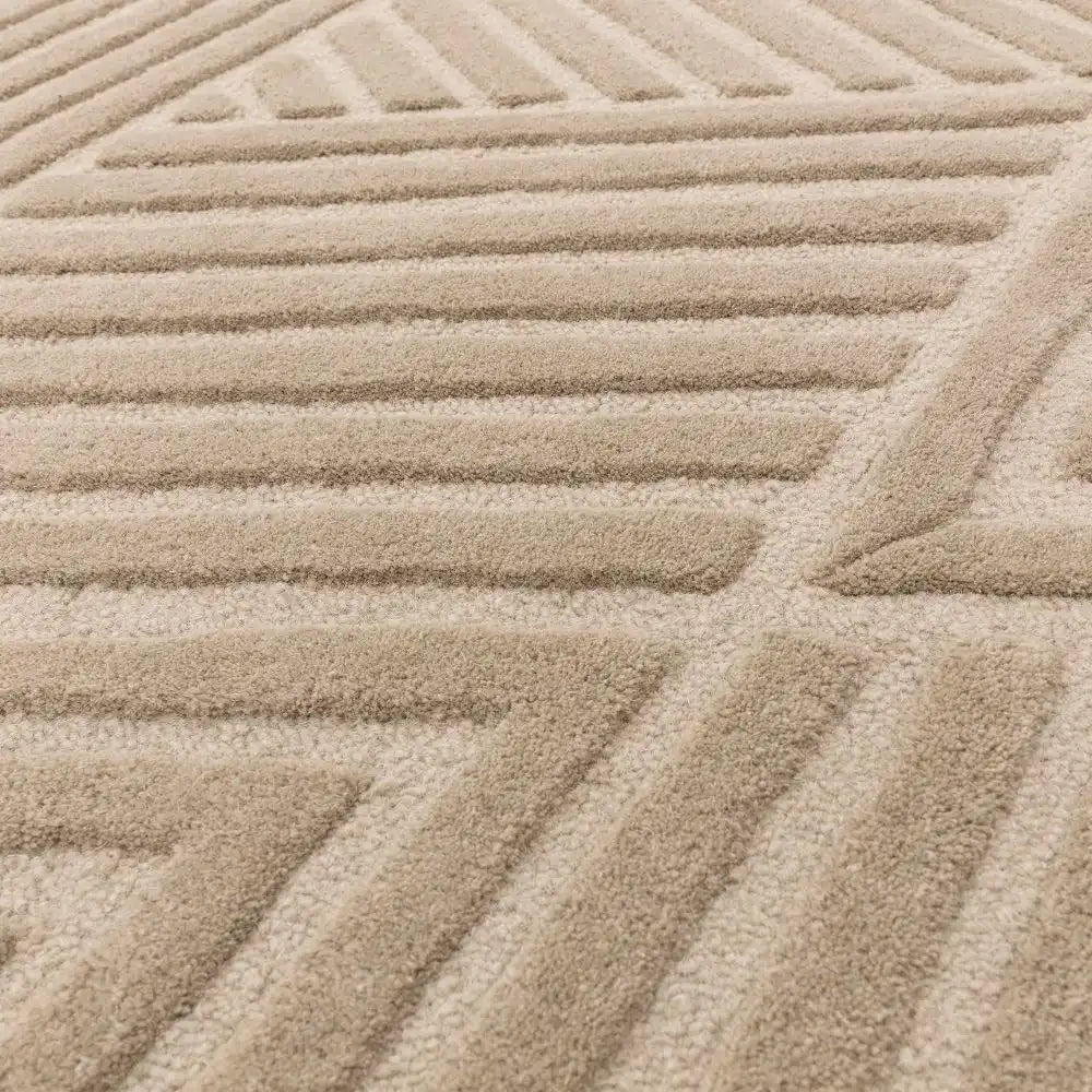 Hugo Taupe Geometric Hand-Tufted Wool Rug - Image 5
