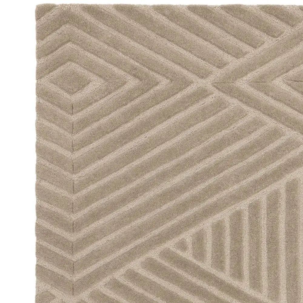 Hugo Taupe Geometric Hand-Tufted Wool Rug - Image 6