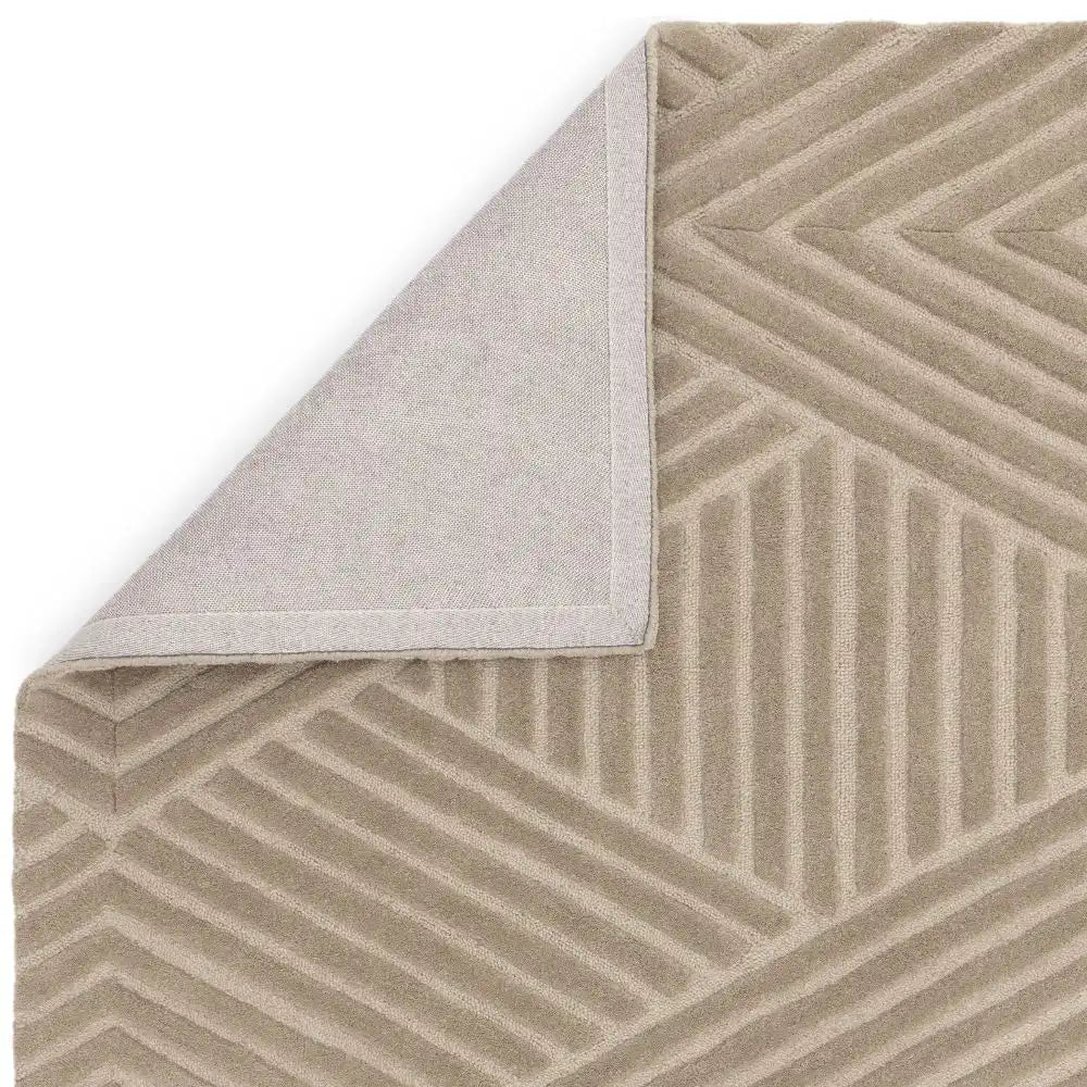 Hugo Taupe Geometric Hand-Tufted Wool Rug - Image 7