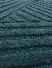 Hugo Teal Geometric Hand-Tufted Wool Rug - Image 2