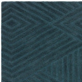 Hugo Teal Geometric Hand-Tufted Wool Rug - Image 4