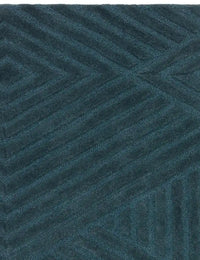 Hugo Teal Geometric Hand-Tufted Wool Rug - Image 4