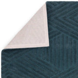 Hugo Teal Geometric Hand-Tufted Wool Rug - Image 6