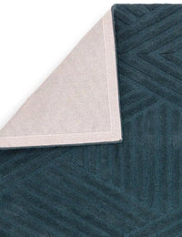 Hugo Teal Geometric Hand-Tufted Wool Rug - Image 6