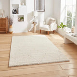 Ideal Pearl Cream Ripple Plush Shag Rug - Image 1
