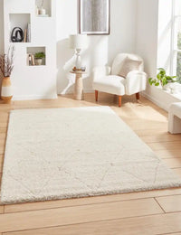Ideal Pearl Cream Ripple Plush Shag Rug - Image 1