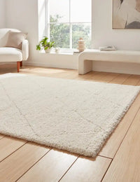 Ideal Pearl Cream Ripple Plush Shag Rug - Image 2