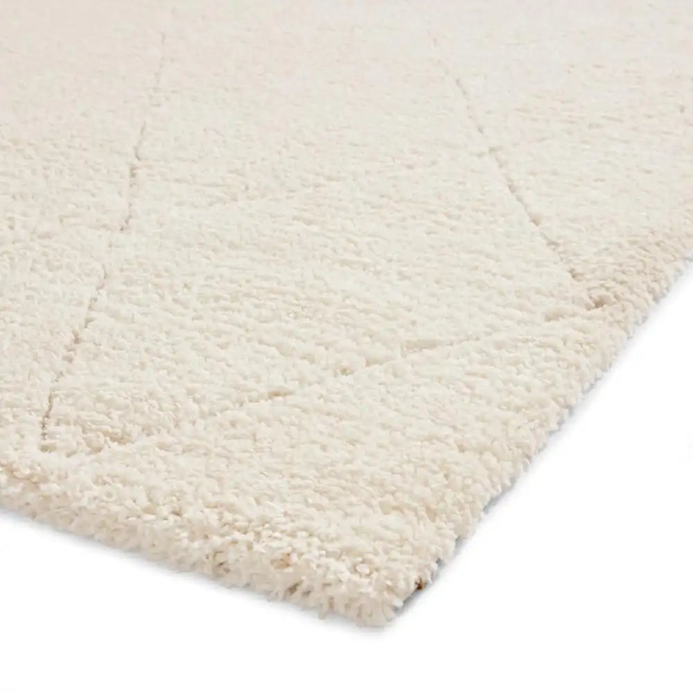 Ideal Pearl Cream Ripple Plush Shag Rug - Image 5