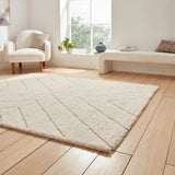 Ideal Vanilla Cream Ripple Plush Shag Rug - Image 2