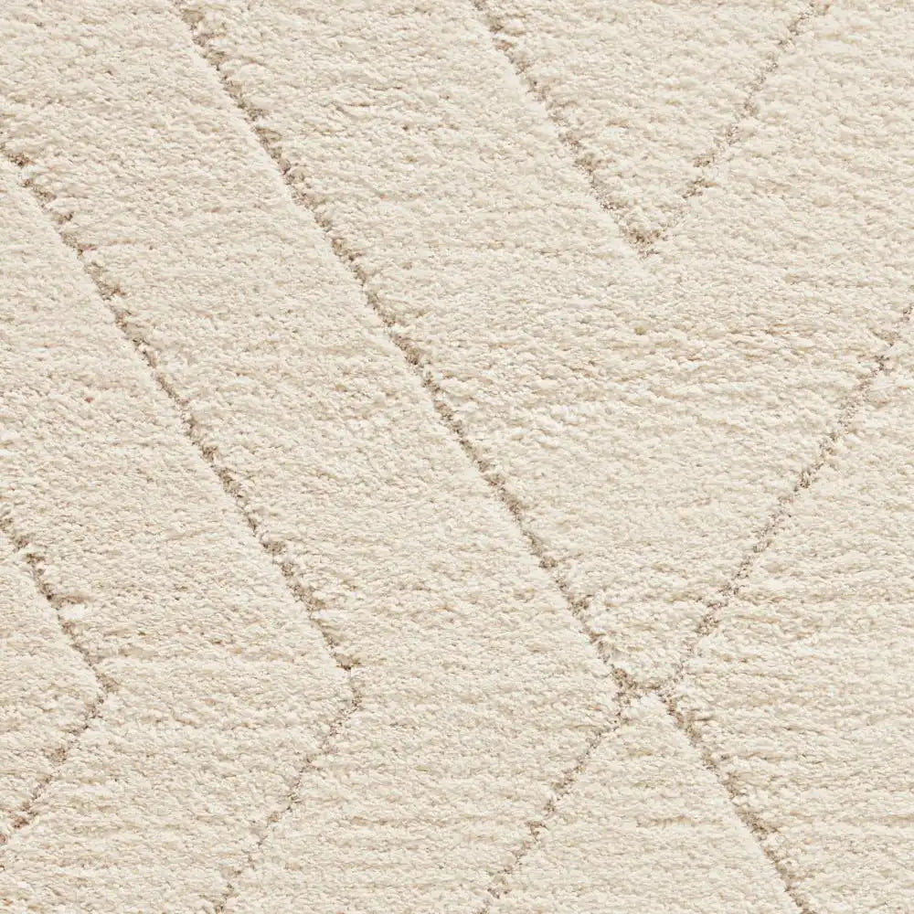 Ideal Vanilla Cream Ripple Plush Shag Rug - Image 4