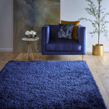 Indigo Solid Plush Shag Rug - Image 1