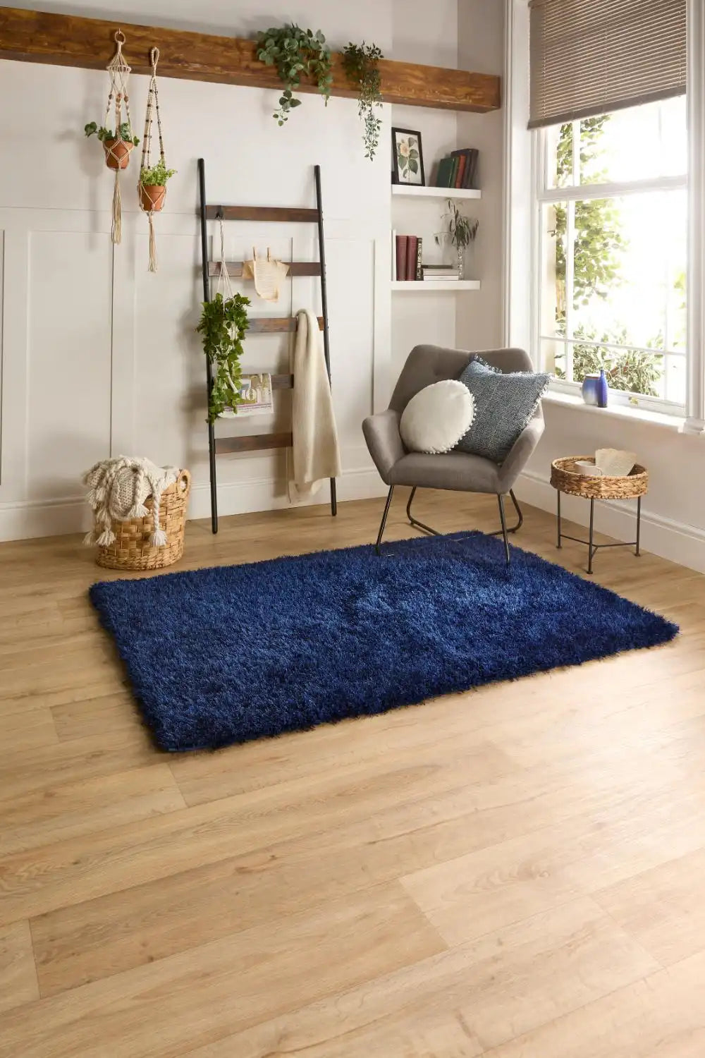Indigo Solid Plush Shag Rug - Image 4